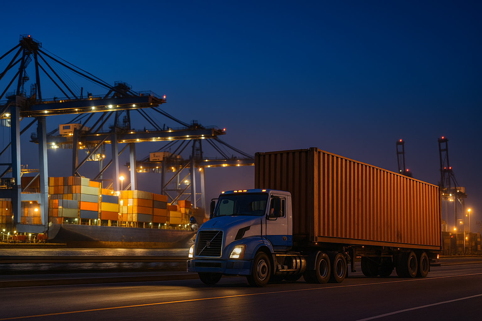 Container drayage from port terminal